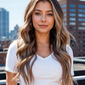 Clip-in hair extensions brown balayage