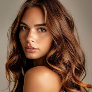 Clip-in hair extensions chestnut balayage