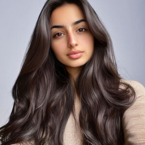 Clip-in hair extensions chocolate brown
