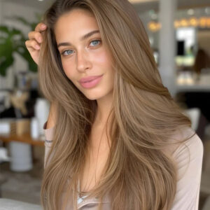 Clip-in hair extensions dark blonde