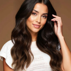 Clip-in hair extensions dimensional brown