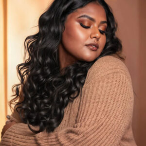 Curly (3A curls) clip-in extensions natural black