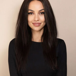 Full lace human wig - 16 inch chocolate brown